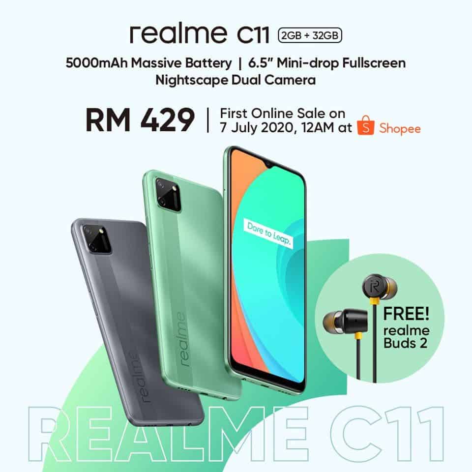 Выпущен Realme C11 с большим экраном и батареей на 5000 мАч за $100 realme c11 1 - Выпущен Realme C11 с большим экраном и батареей на 5000 мАч за $100